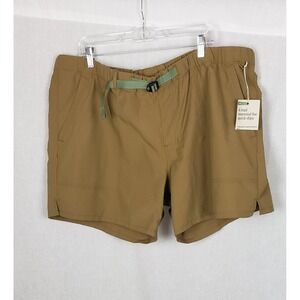 REI Co-Op Shorts Mens Trailmade Amphib Mens XXL Oak Brown Ripstop Belt Gorpcore